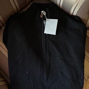 Neiman Marcus Black Quarter Zip Cashmere sweater